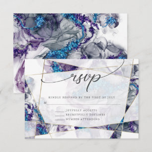 Gold and Sage Green Watercolor   RSVP Card