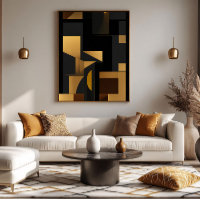 Gold and Shadow: The Dance of Forms Canvas Print