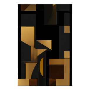 Gold and Shadow: The Dance of Forms Poster