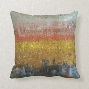 Gold and Silver Abstract Throw Pillow