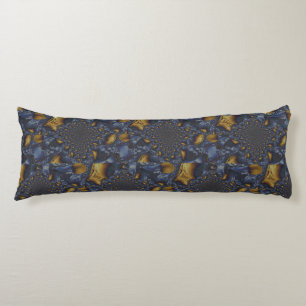 Gold and Silver Blue Molten Metal Body Pillow