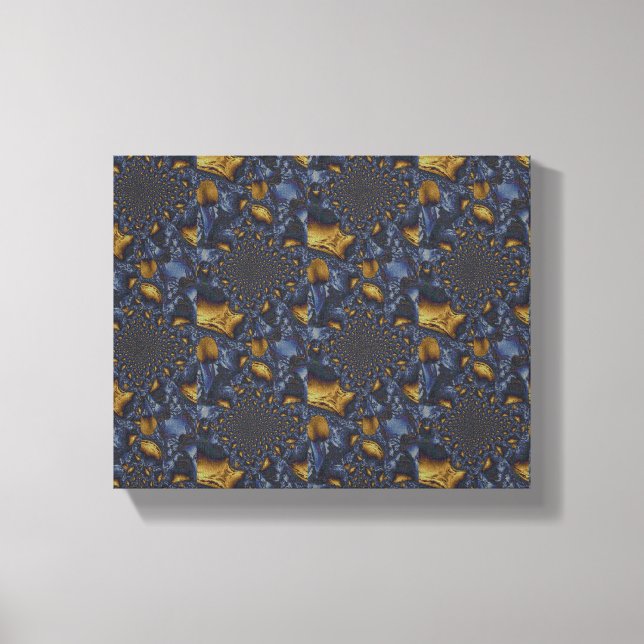 Gold and Silver Blue Molten Metal Canvas Print (Front)