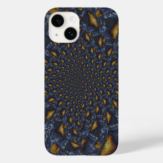 Gold and Silver Blue Molten Metal Case-Mate iPhone 14 Case