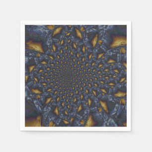Gold and Silver Blue Molten Metal Napkin