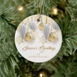 Gold and Silver Business Ceramic Ornament