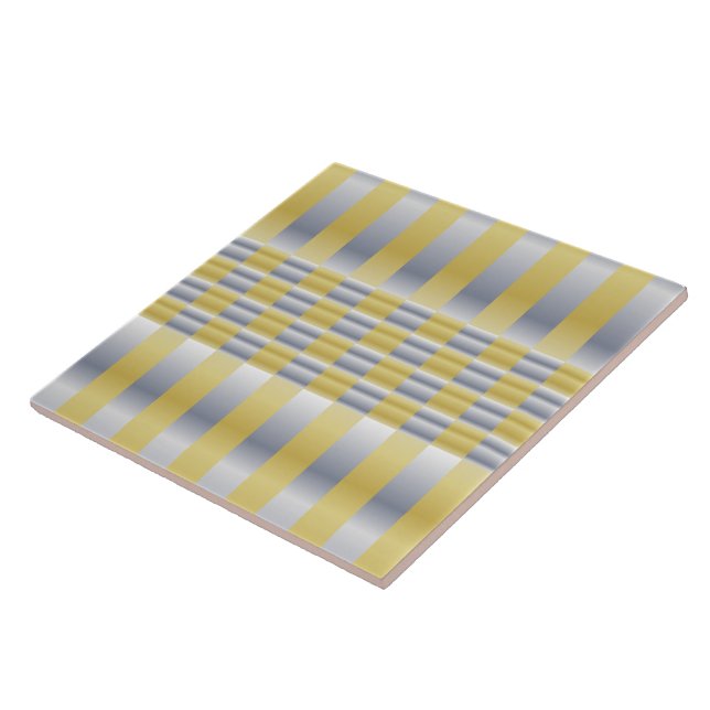 Gold and Silver (Checkers and Stripes) Tile (Side)