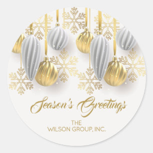 Gold and Silver Christmas Ornaments  Classic Round Sticker