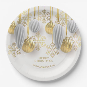 Gold and Silver Christmas Ornaments  Paper Plate