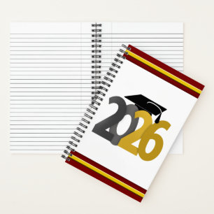 Gold and Silver Class of 2026 Graduation Notebook