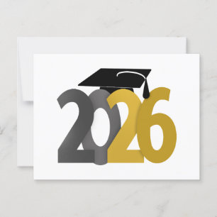 Gold and Silver Class of 2026 Graduation Postcard