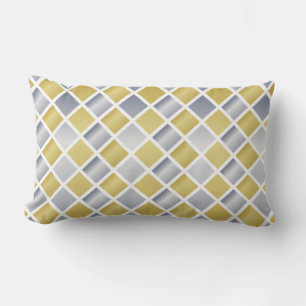 Gold and Silver (Diamond Chequered) Lumbar Pillow
