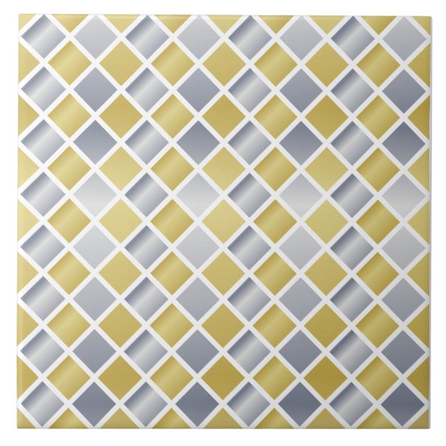 Gold and Silver (Diamond Chequered) Tile (Front)