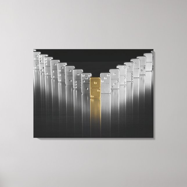 Gold and silver dominoes canvas print (Front)