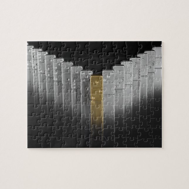 Gold and silver dominoes jigsaw puzzle (Horizontal)