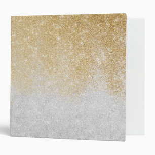 Gold and Silver Glitter Ombre Luxury Design Binder