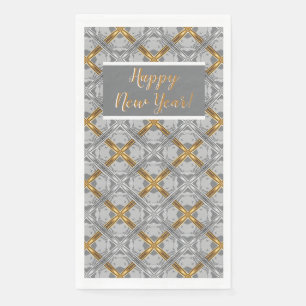 Gold and Silver Laced Medallions Pattern Napkin