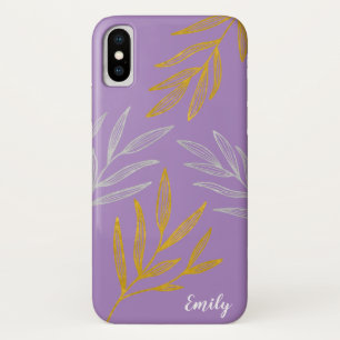 Gold and Silver Leaves Personalized Phone Case