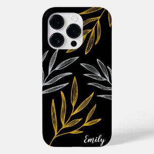 Gold and Silver Leaves Personalized Phone Case