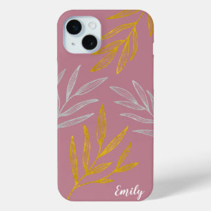 Gold and Silver Leaves Personalized Phone Case