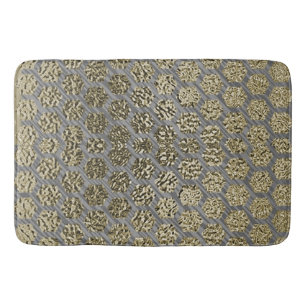 Gold and Silver Luxurious Design Collection Bath Mat