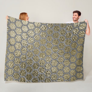 Gold and Silver Luxury Design  Fleece Blanket