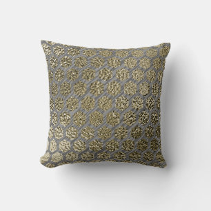Gold and Silver Luxury Design  Throw Pillow