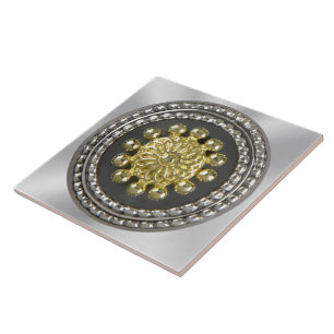 Gold and Silver Medallion Tile