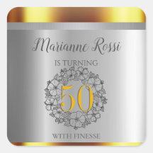 Gold And Silver Metallic 50th Birthday