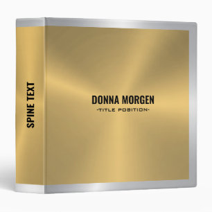 Gold and silver metallic texture 3 ring binder