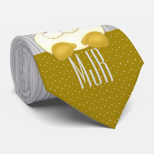 Gold and Silver Monogrammed Santa Tie