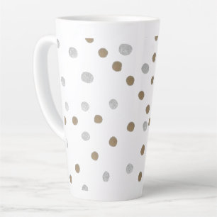 Gold and Silver Polka Dots  Latte Mug
