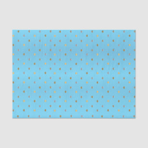 Gold and Silver Polka Dots on Baby Blue Tissue Paper