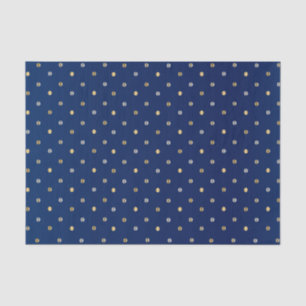 Gold and Silver Polka Dots on Navy Blue  Tissue Paper