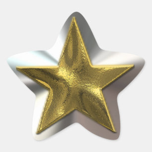 Gold And Silver Shining Star Stickers