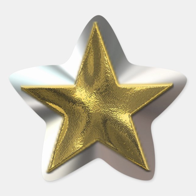 Gold And Silver Shining Star Stickers (Front)