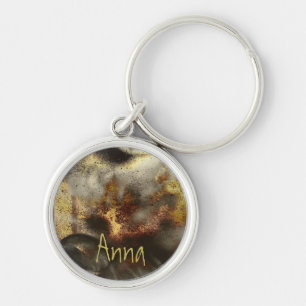Gold and Silver Star Dust Effect Keychain
