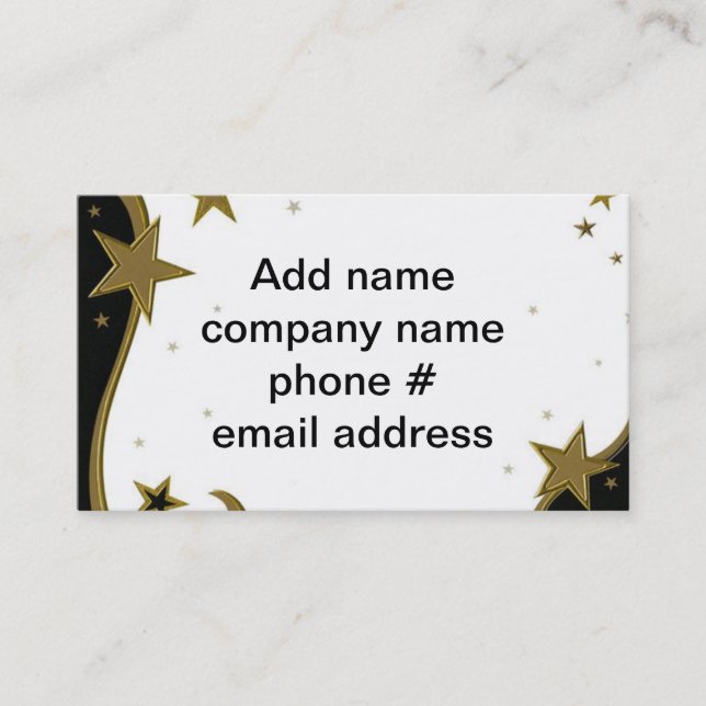 Gold and Silver Stars Business Card (Front)