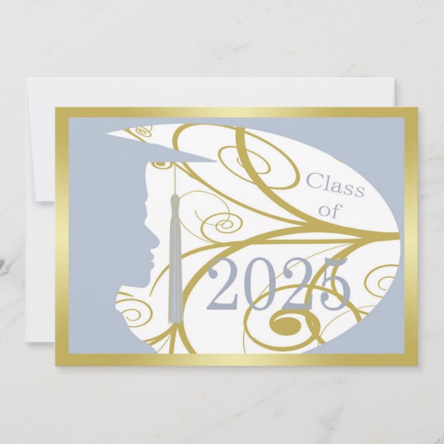 Gold and Sky-Blue Man Silhouette 2025 Card (Front)