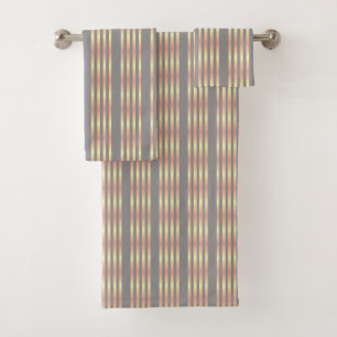 Gold and taupe striped towel set