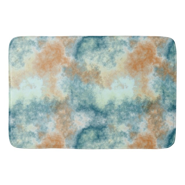 Gold and Teal Bath   Bath Mat (Front)