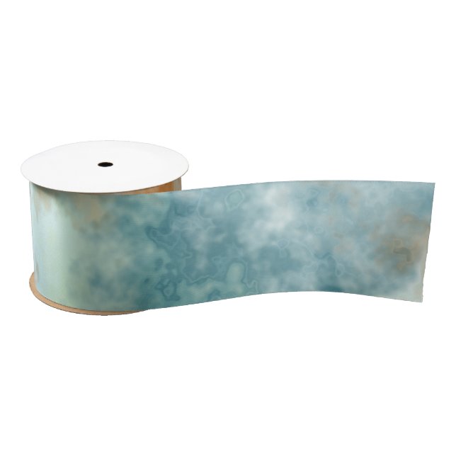 Gold and Teal Bath  Satin Ribbon (Spool)