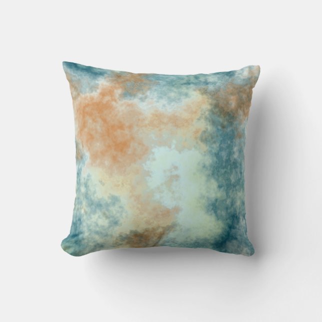 Gold and Teal Bath   Throw Pillow (Front)