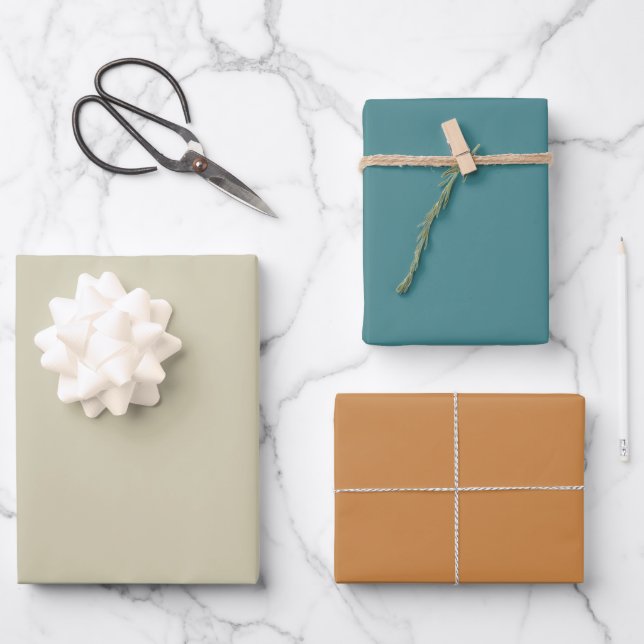 Gold and Teal Bath  Wrapping Paper Sheet (Front)
