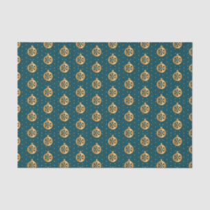 Gold and Teal Blue Christmas Ornaments Tissue Paper