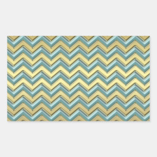 Gold and Teal Chevron Pattern Sticker