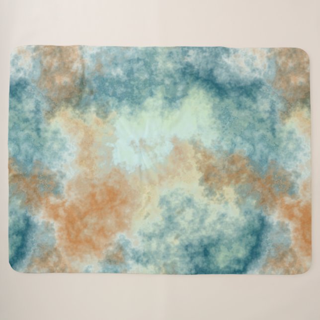 Gold and Teal  Sherpa Blanket (Front (Horizontal))