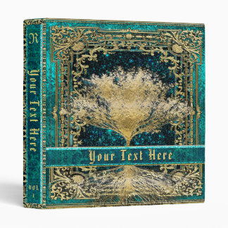 Gold and Teal Tree of Life Ancient Vintage Look Binder