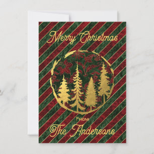 Gold and Velvet Personalized Christmas Flat Card