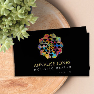 Gold and watercolor Sri Yantra  / Sri Chakra Business Card