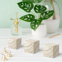Gold and White Abstract Design Favour Box